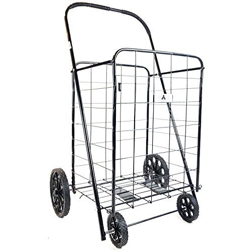 ATH Large Deluxe Rolling Utility / Shopping Cart - Stowable Folding Heavy Duty