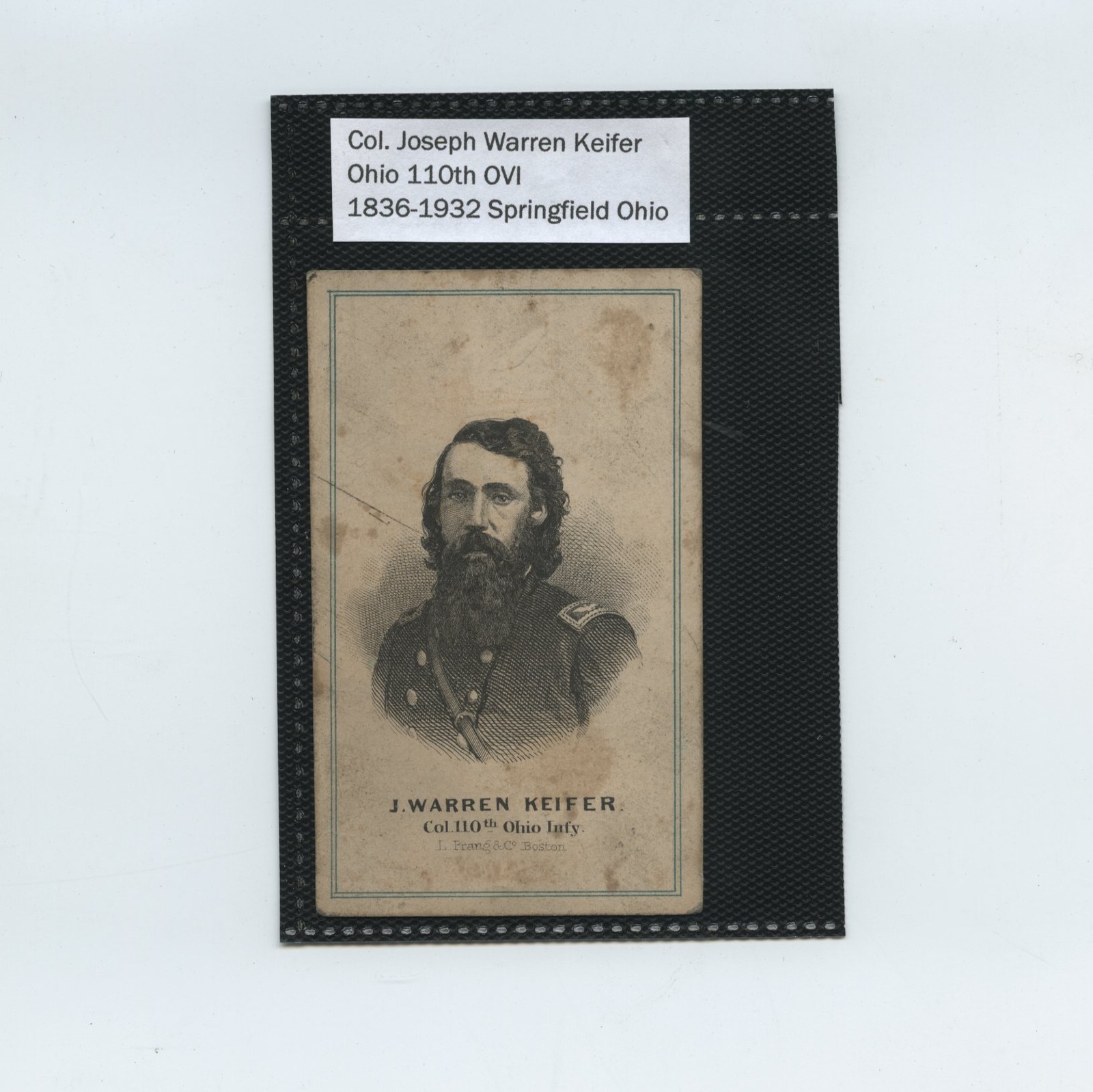 0509----c.1862 Colonel Joseph W. Keifer CDV -- 110th OH Infantry Springfield OH