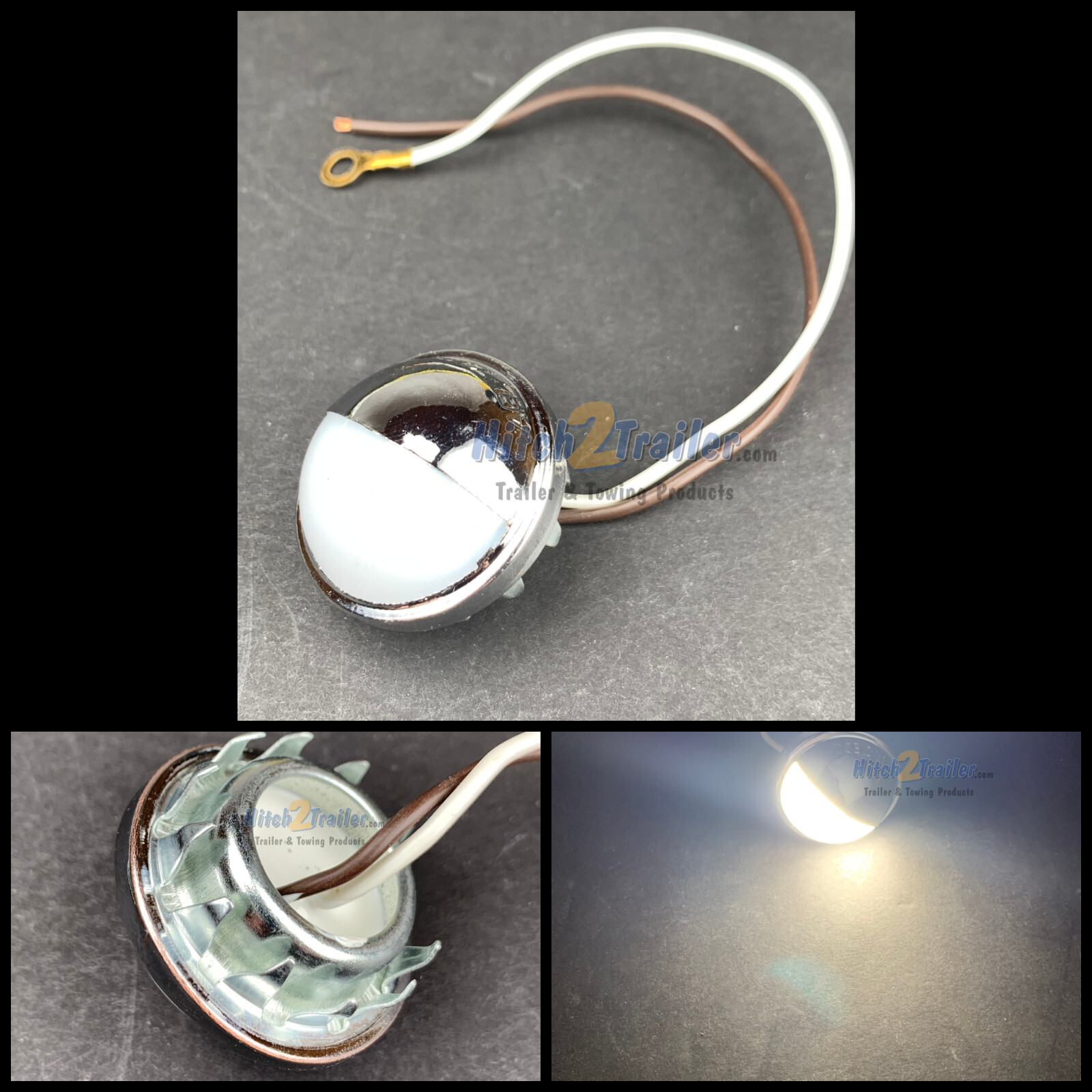 Universal LED License Plate Light 1-1/2" Round for Hot Rods, Trucks, Cars, RV's