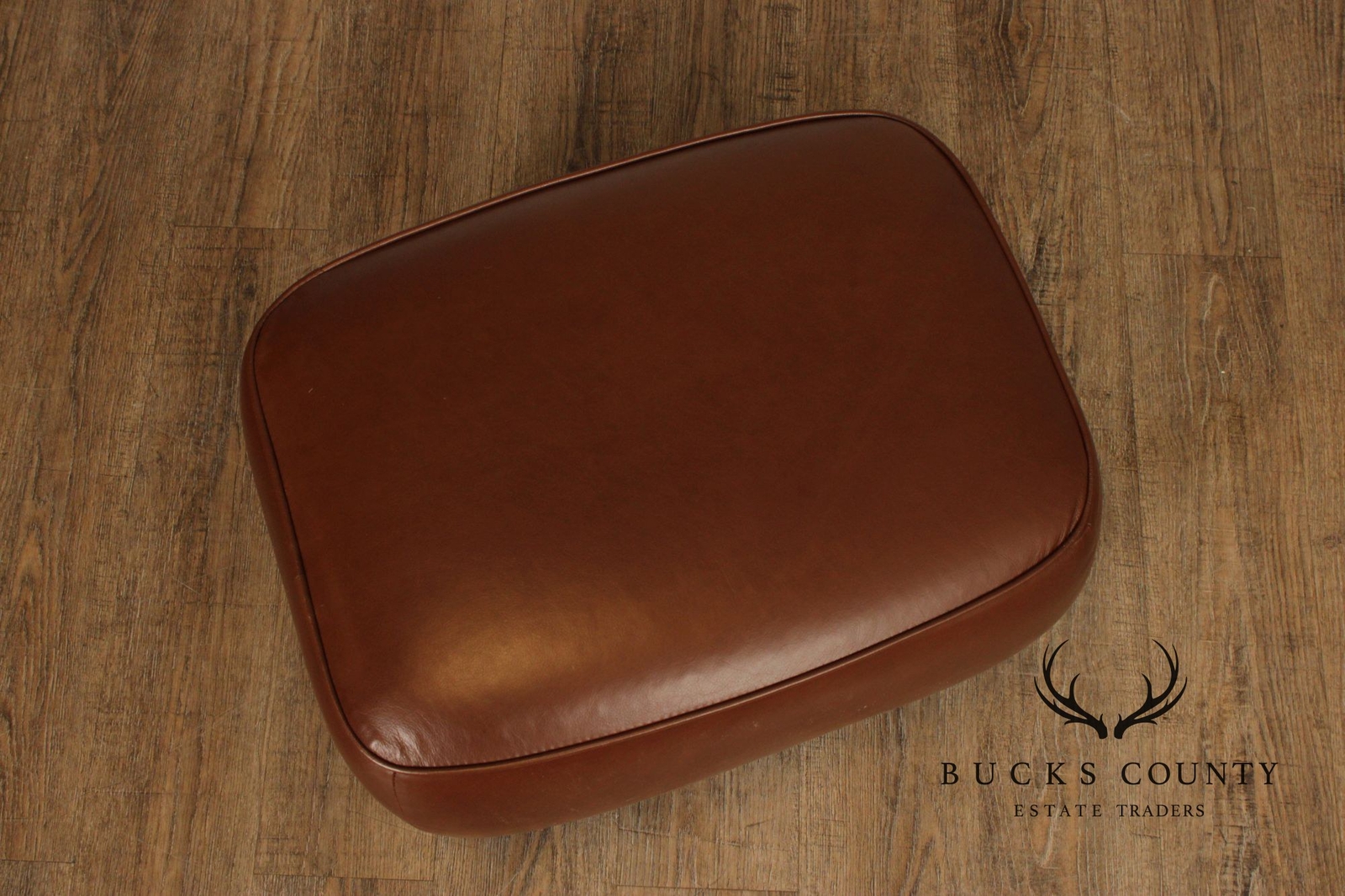 Precedent Traditional Pair of Leather Ottomans