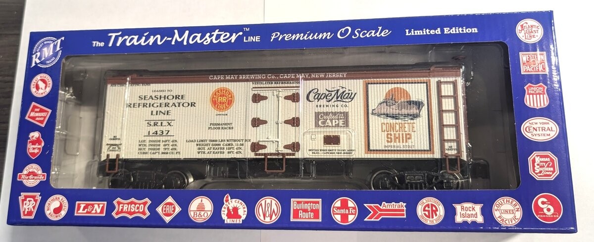 RMT 86199-188-1 O Concrete Ship Cape May Brewing Woodside Reefer Car