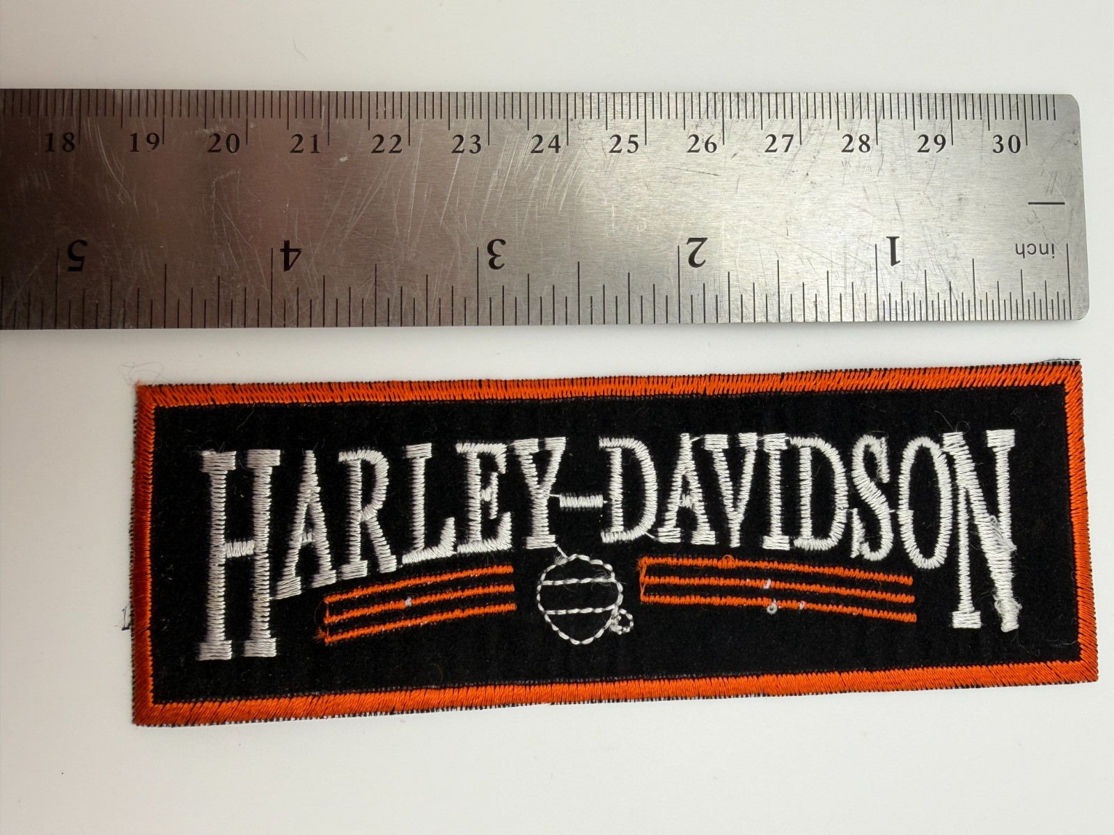 Harley-Davidson Biker Patch Black Orange **Slight thread imperfections***