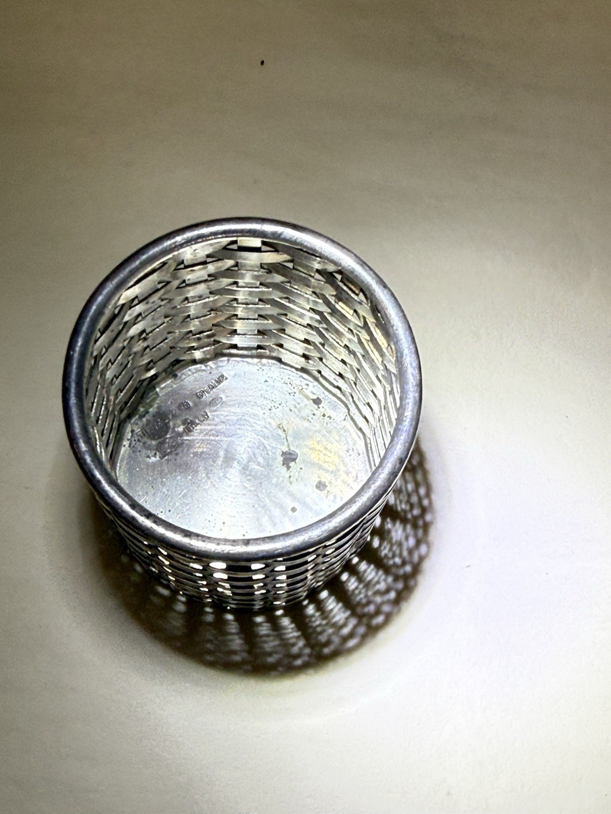 Vintage Tiffany & Co Woven Sterling Silver Toothpick or Trinket Holder 2 in 40gm
