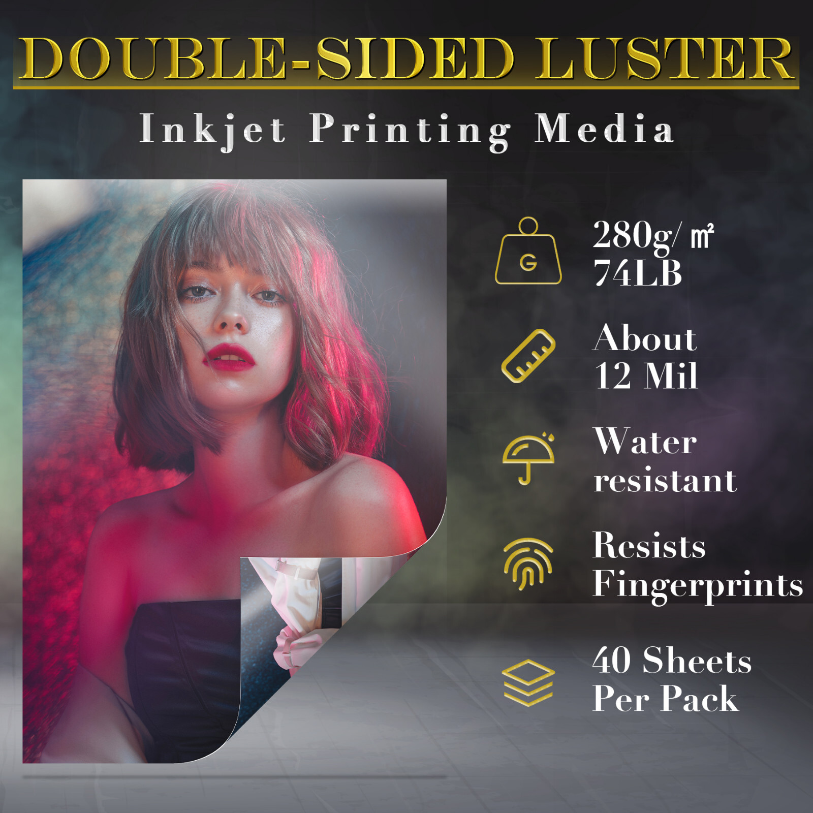 A-SUB Inkjet Photo Paper 13x19 Double Sided Luster 74lb Heavyweight A3+ Canon HP