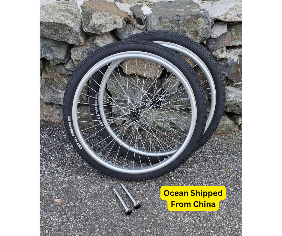 Pair of 24"x1.95" (507) Off-road Wheelchair Wheels with Axles (NEW)