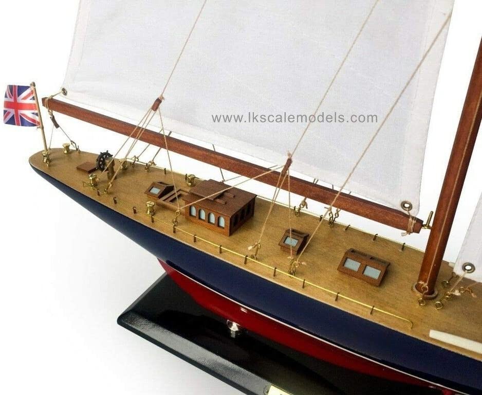 Wooden Endeavor Model Sailboat Decoration 27"