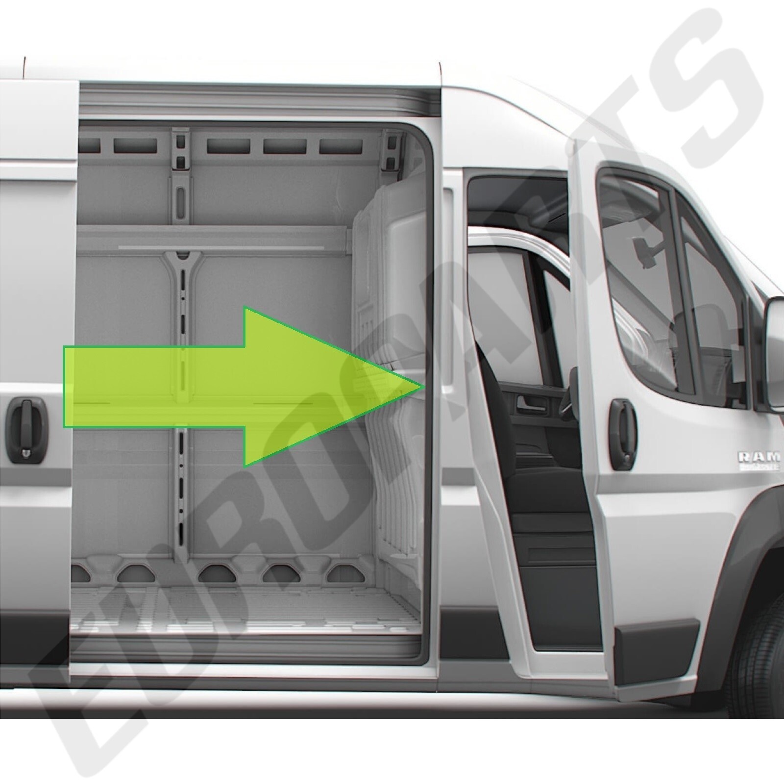 RAM ProMaster 1500 2500 3500 Side Sliding Loading Cargo Door Seal Weatherstrip