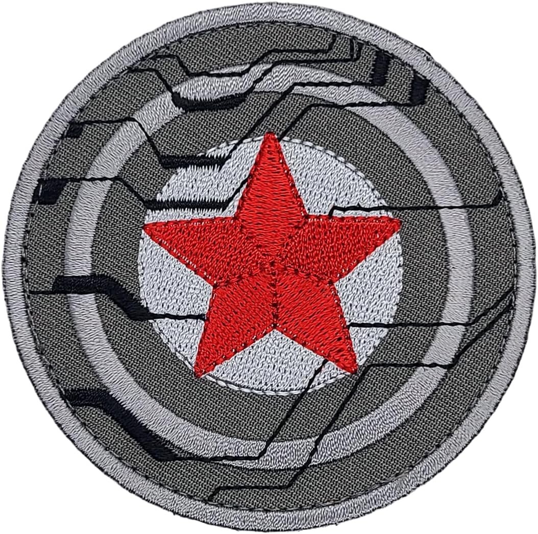 Captain America Winter Soldier Bucky Morale Patch - 2PC Hook Backing 3"