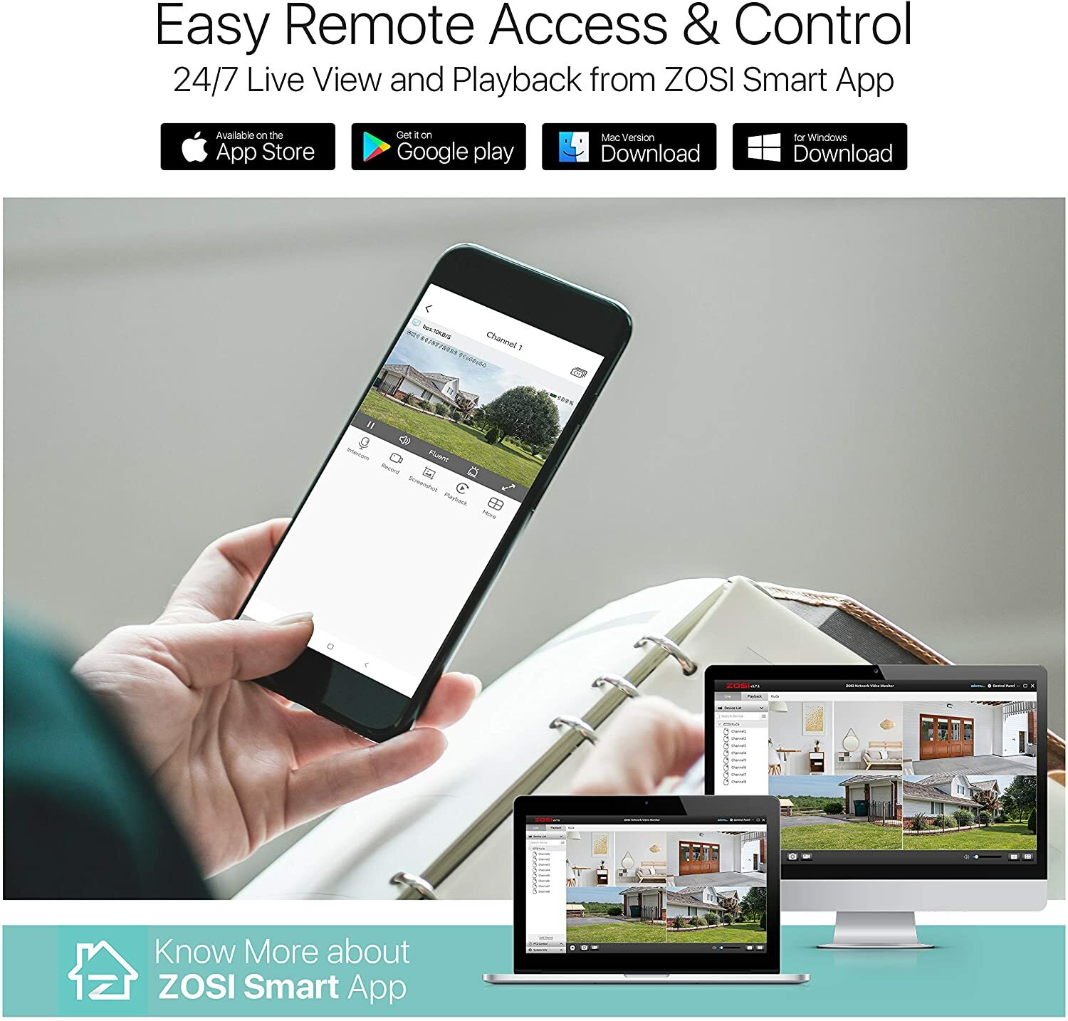 ZOSI 16CH 1080P Home Security Camera System 12 Cameras with 2TB HDD Night Vision