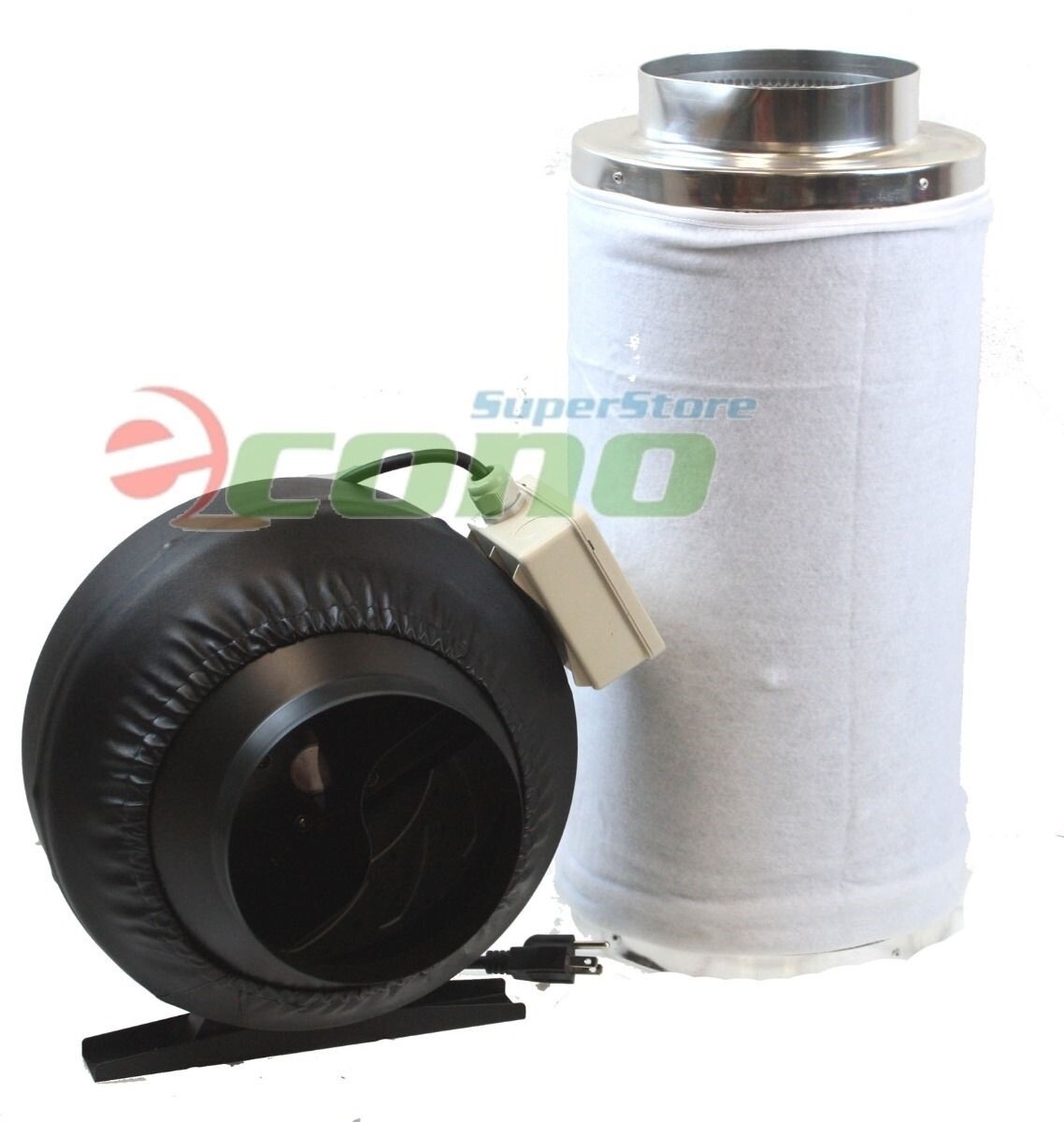 6" Carbon Filter Inline Fan Air Blower Speed Controller Hydroponic Odor Scrubber