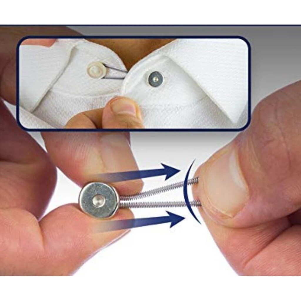 10 Metal Collar Neck Waist Extender Expander Buttons for Men Dress Shirt Pants