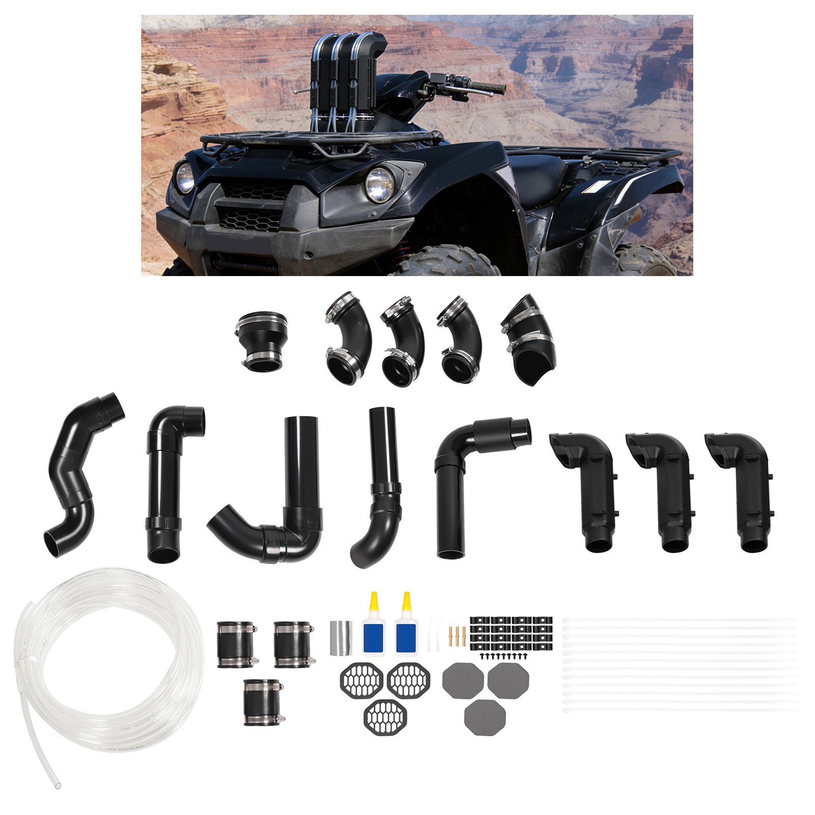 Riser Snorkel Kit For 2005-2023 2021 Kawasaki Brute Force 650i 750i 4x4i EPS