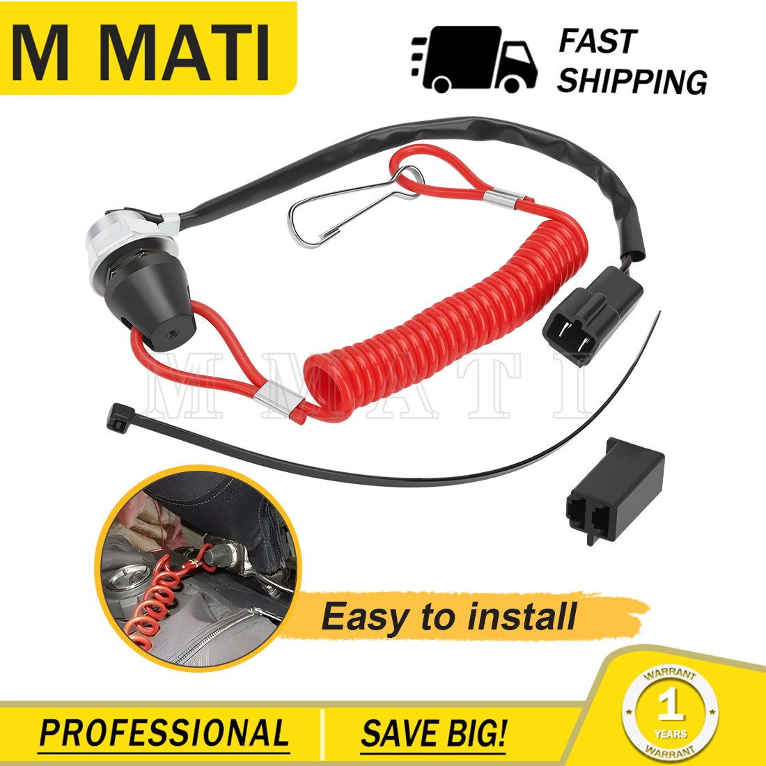 Snowmobile Tether Switch, 2874379 For Polaris 550/600/800 Axys & Pro-Ride