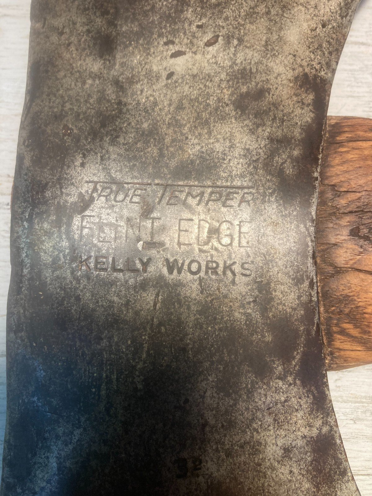 Antique True Temper Flint Edge Kelly Works Double Blade Axe 3.2 Head 34" Overall
