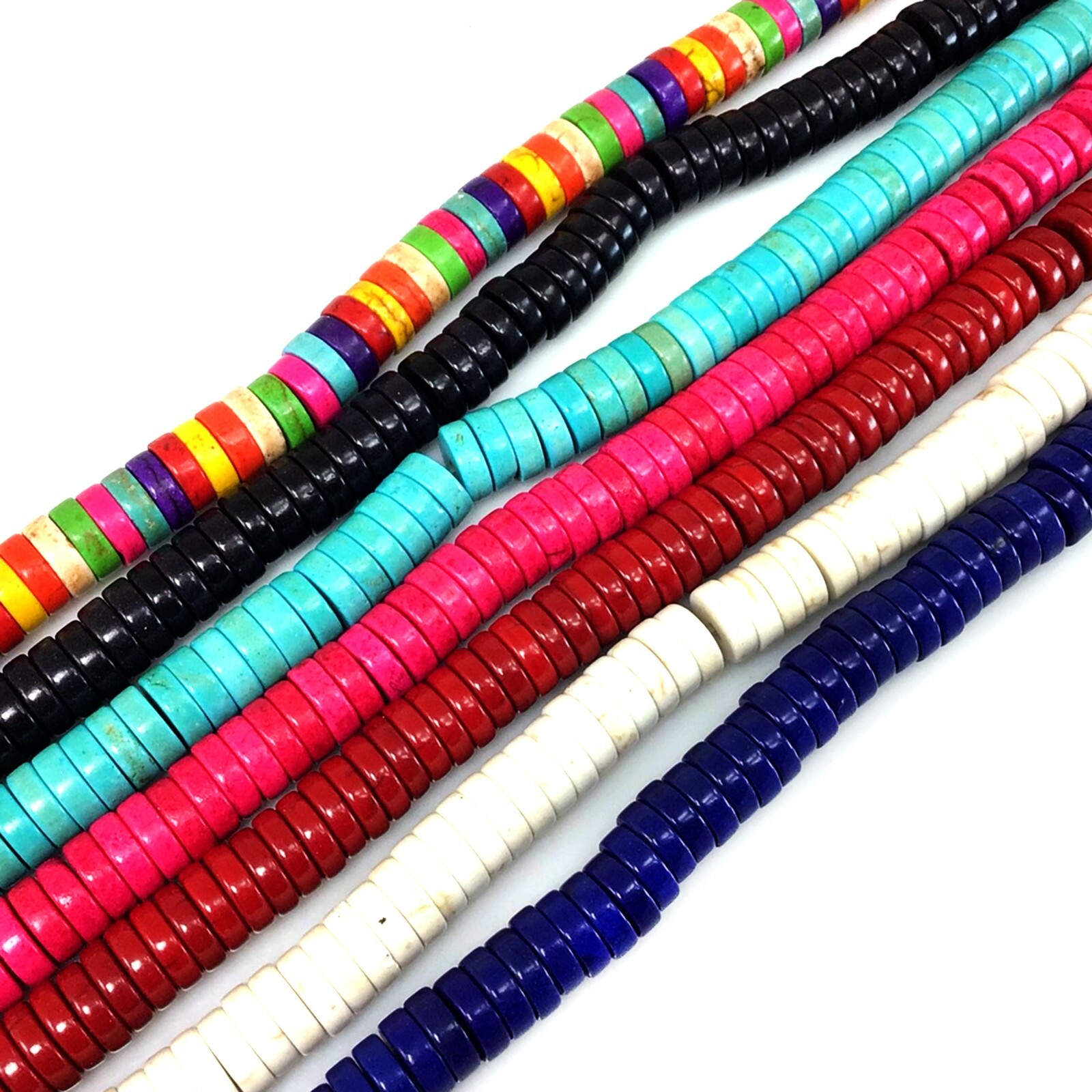 Gemstone Howlite Magnesite Turquoise Heishi Beads 15" Jewelry 4mm 6mm 8 10 12mm