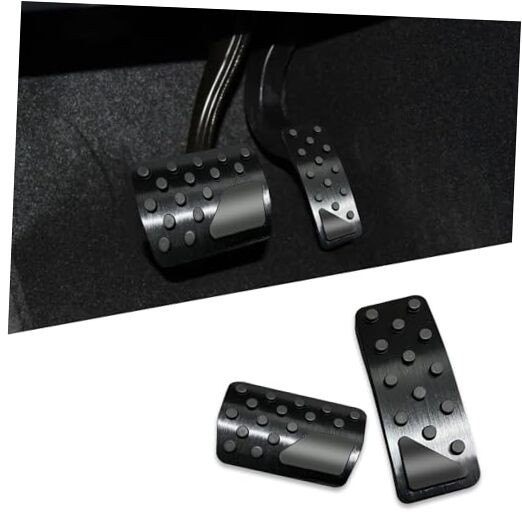 2PCS Brake Foot Pedals, Aluminum Brake Kits, Foot Pedal Pad Replacement, Black