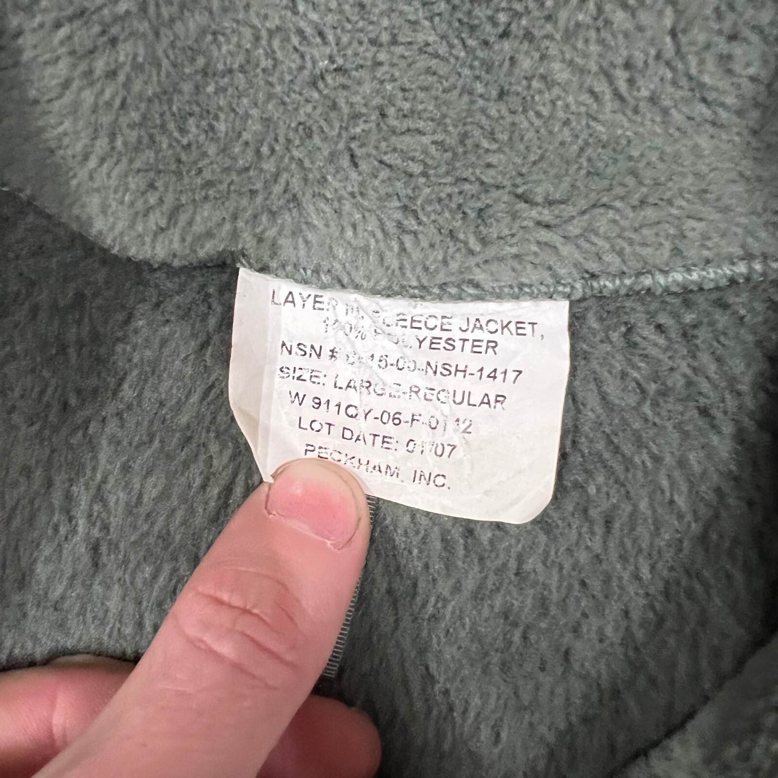 Large Regular US Army Foliage Green ACU Fleece Left Breast Reverse Patch