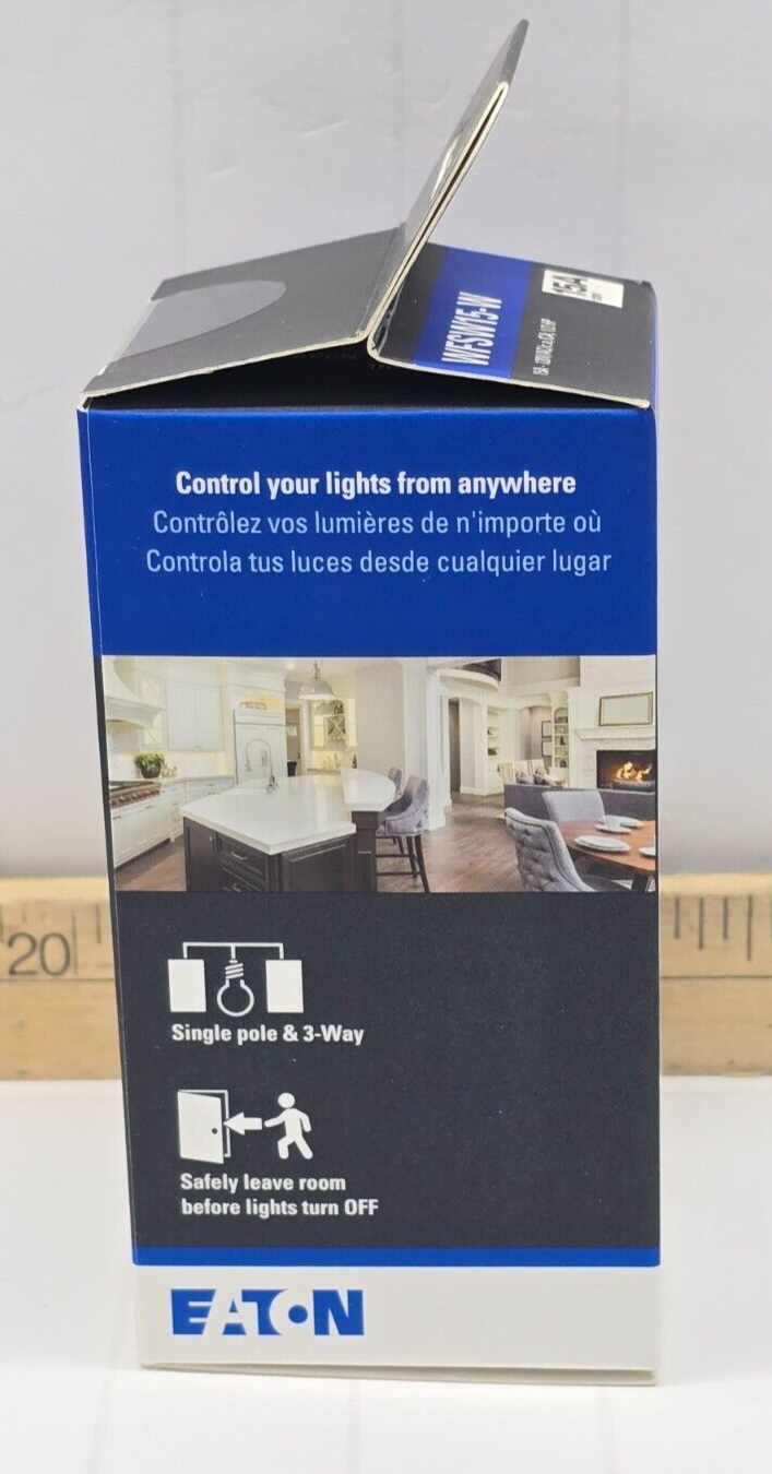 (6) NEW EATON Wi-Fi SMART DECORATOR SWITCHES 1 POLE/3-WAY WHITE WFSW15-W-SP-L