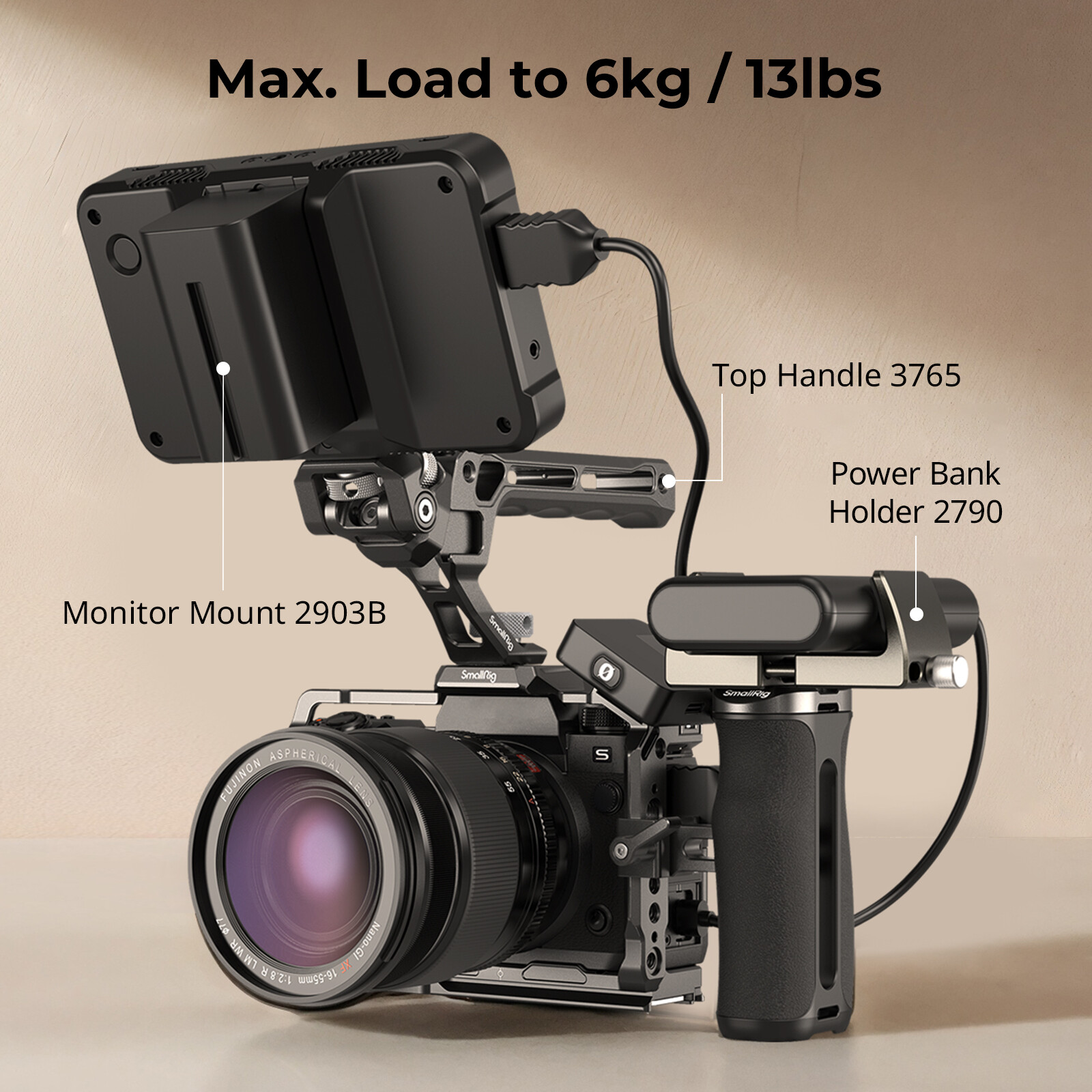 SmallRig Mini NATO Side Handle for Camera Cage,Universal Ergonomic Side Handgrip