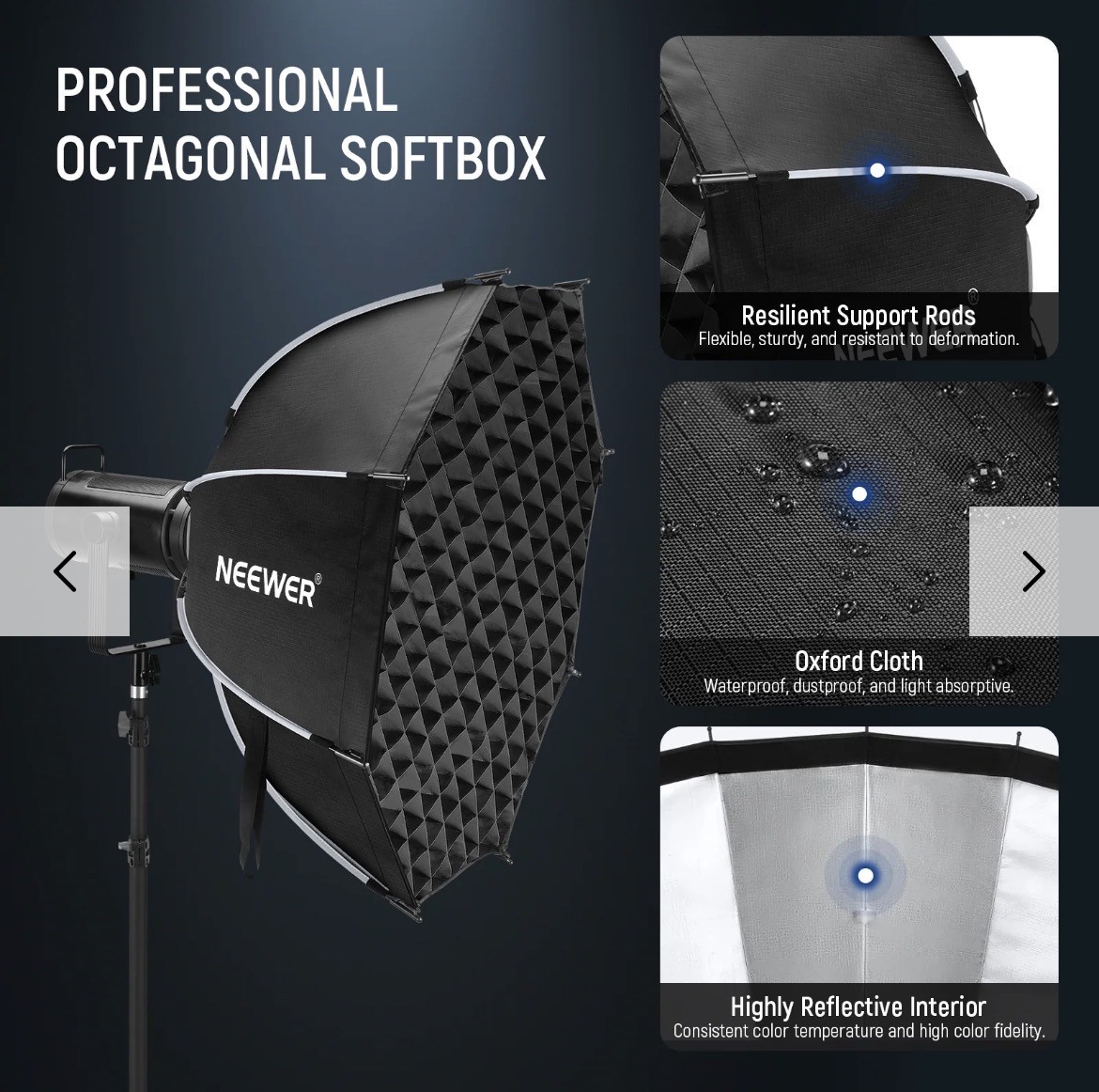 NEEWER 35"/90cm Octagonal Softbox with Quick Release Bowens Mount