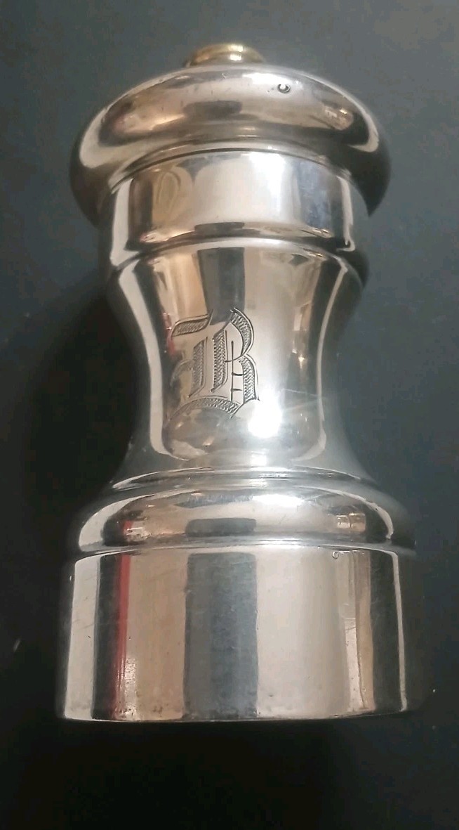 Vintage French Sterling Silver Pepper Grinder