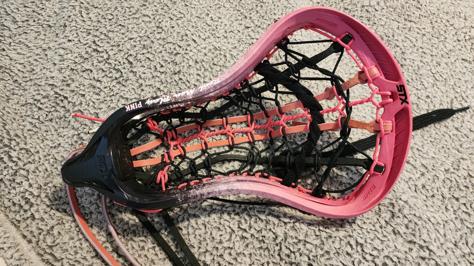 Custom Dyed and Strung STX Ultra Power - black - purple - white fade