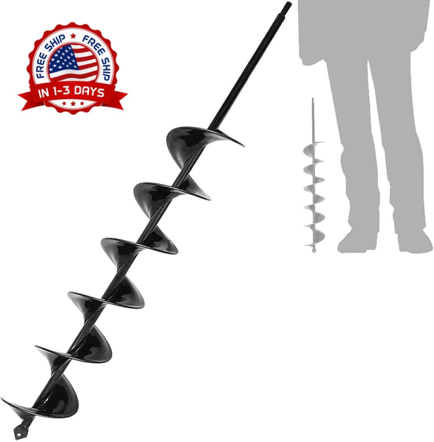 Broca Barreno de 3x24 Pulgadas para Plantar Compatible con Taladro Hexagonal 3/8