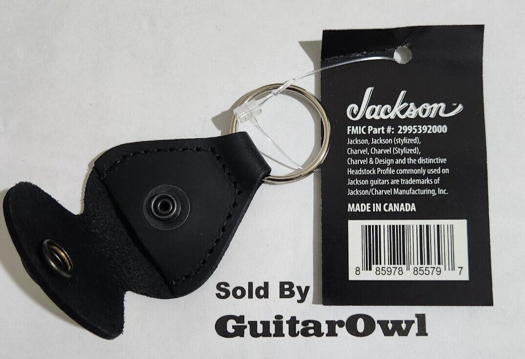 JACKSON MEDIUM GUITAR PICKS 351 Black Bomb 73mm Leather pick holder keychain