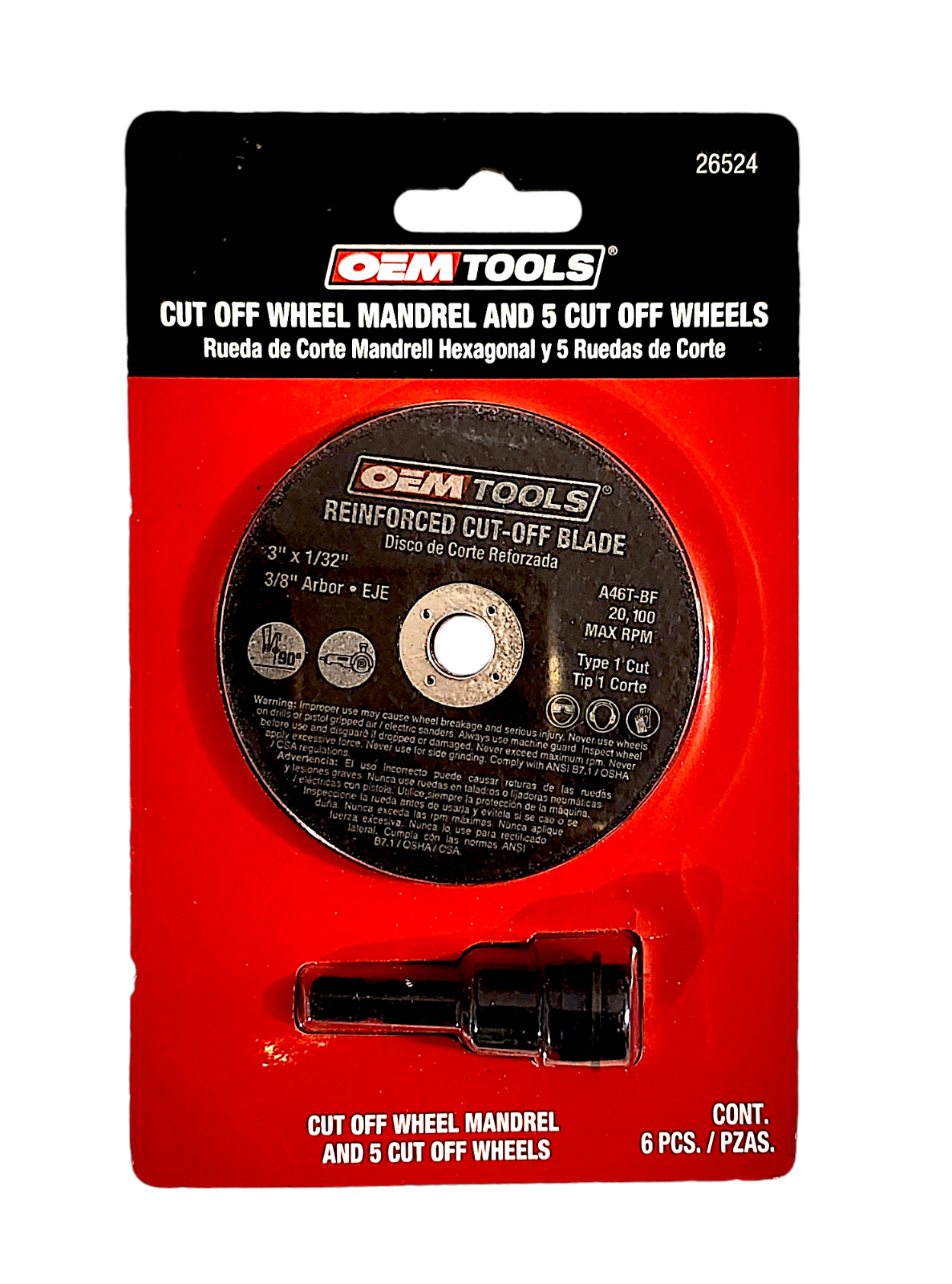 5 Piece Cut Off Wheel Set with Mandrel