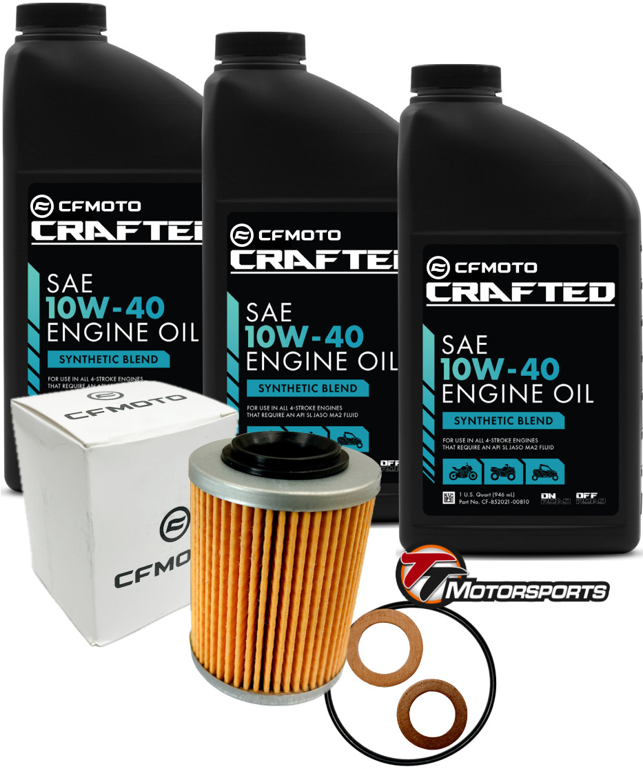 CFMOTO Oil Change Kit CFORCE/ZFORCE/UFORCE Synthetic Blend 10W-40 CRAFTED w/O...