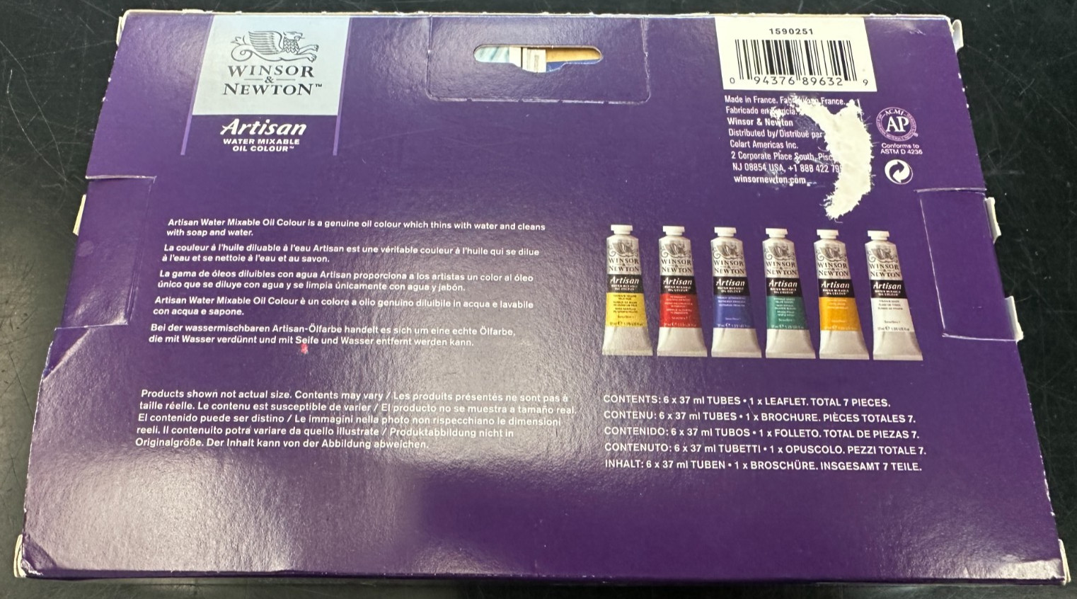 Winsor & Newton Artisan Water Mixable Oil Colour Beginners Set, Six 37ml Tubes,