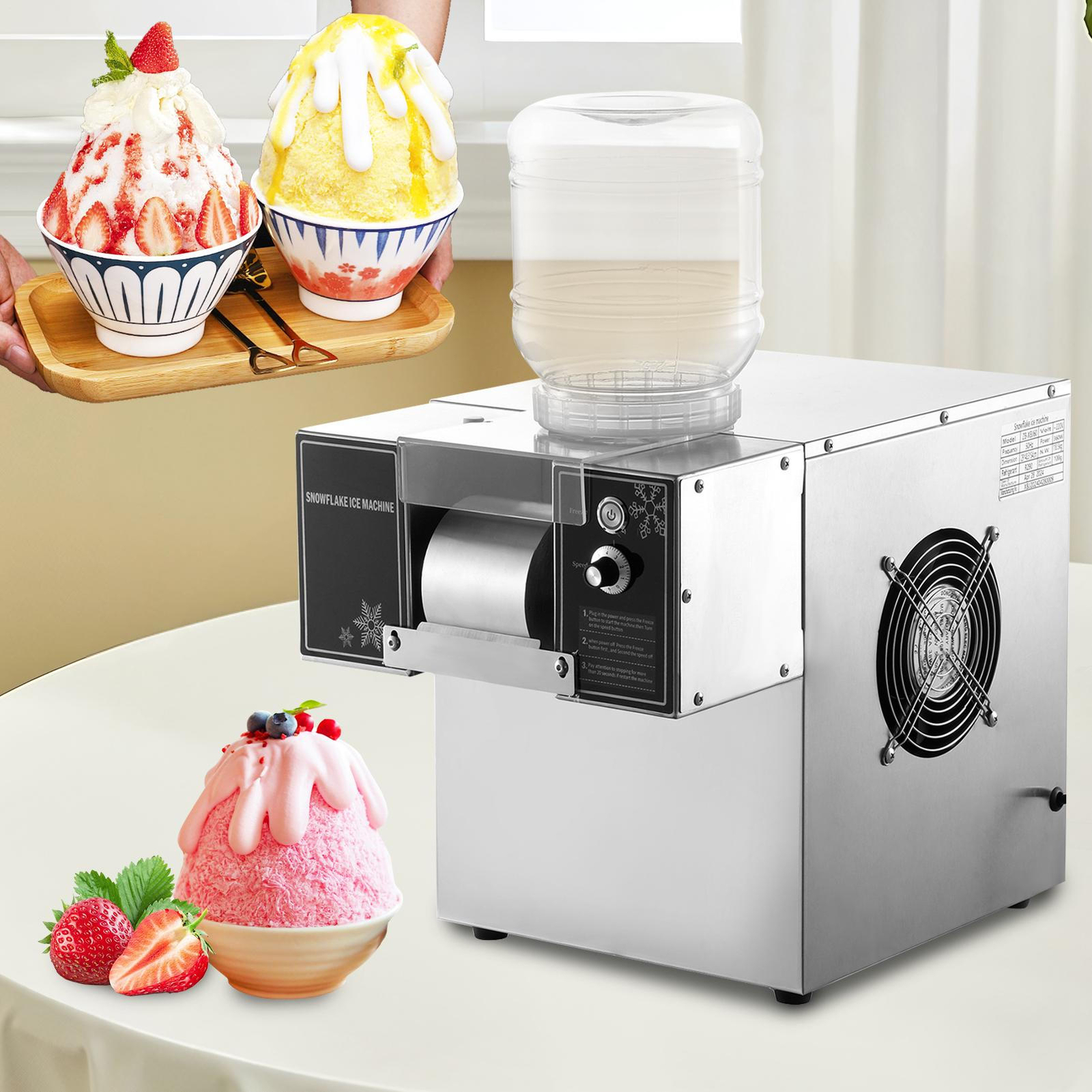 Commercial Snowflake Ice Machine, Snow Cone Machine, Ice Shaver Slush Maker