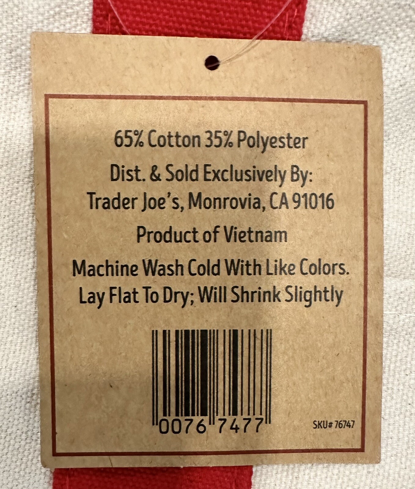 Trader Joe NWT Limited Edition Embroidered MINI CANVAS TOTE BAG 2024 💚