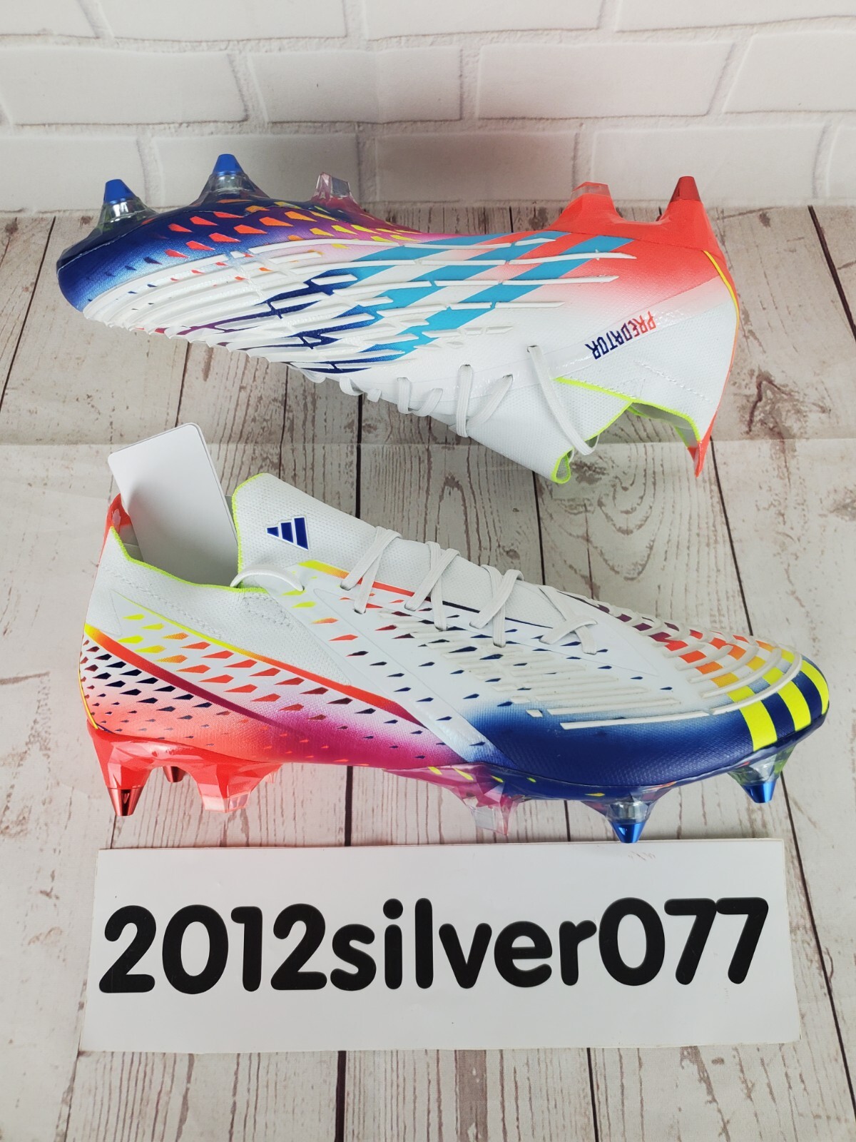 Size 9 Adidas Men's Predator Edge.1 Low SG Soccer Cleats White Solar GW1014 NEW