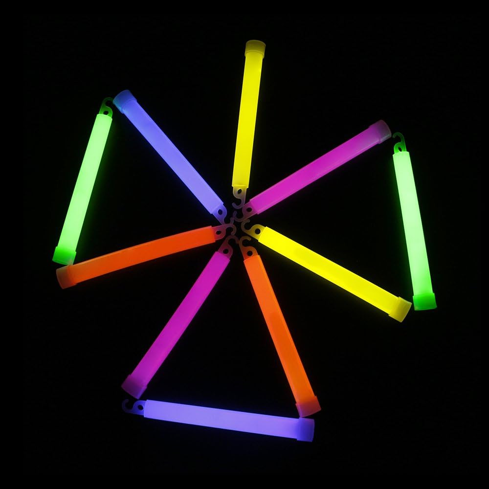 50 Pcs 6'' Premium Glow Sticks Bulk - Ultra Bright Large Glow Necklaces