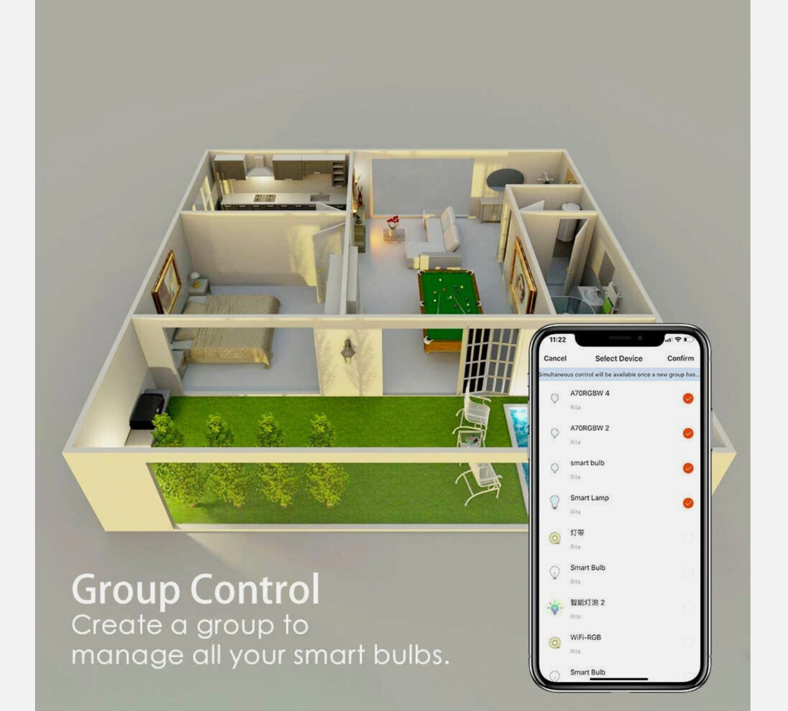 4PACK Avatar Controls Smart WiFi LED Light Bulb Google Alexa Dimmable BR30 E26