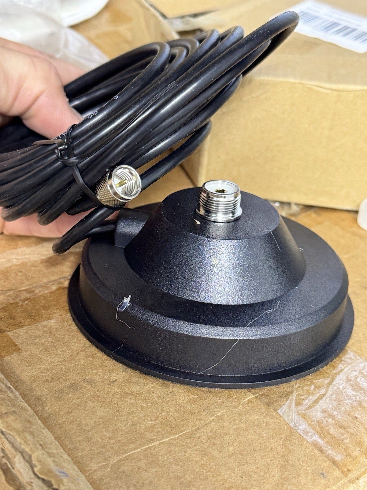 5" Black Magnet CB Mobile Truck Radio Antenna Mount