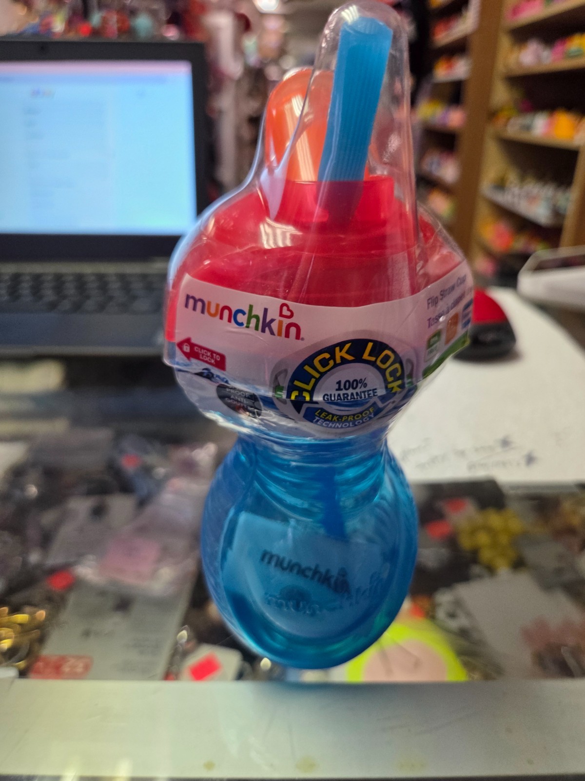 Munchkin Click Lock 9oz Flip Straw Cup Leak Proof Technology