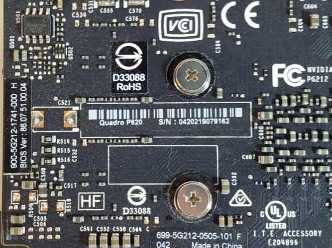 Lot of 4 NVIDIA Quadro P620 2GB GDDR5 4x Mini DP Graphics Cards