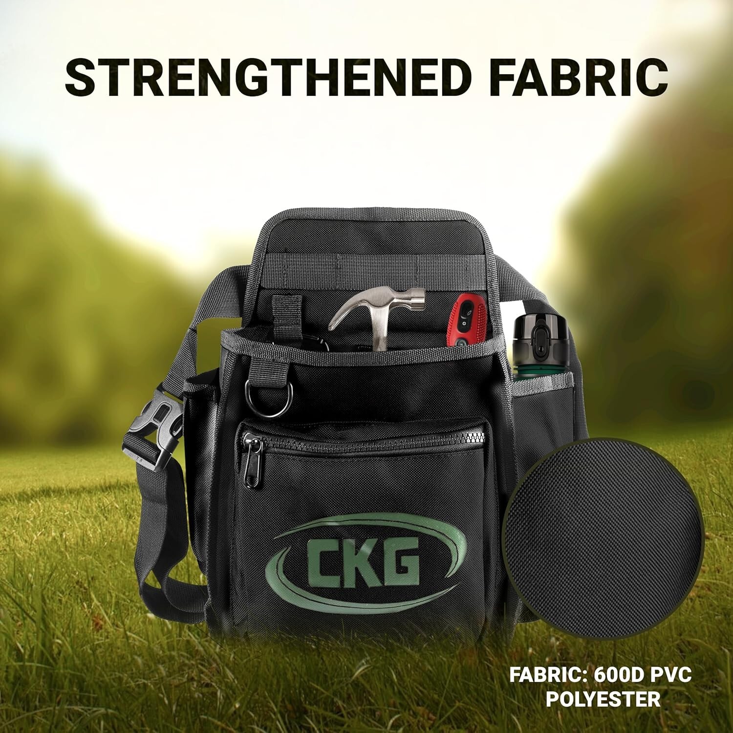 CKG Metal Detecting Finds Bag Waist Digger Tools Bag for Pinpointer, Black