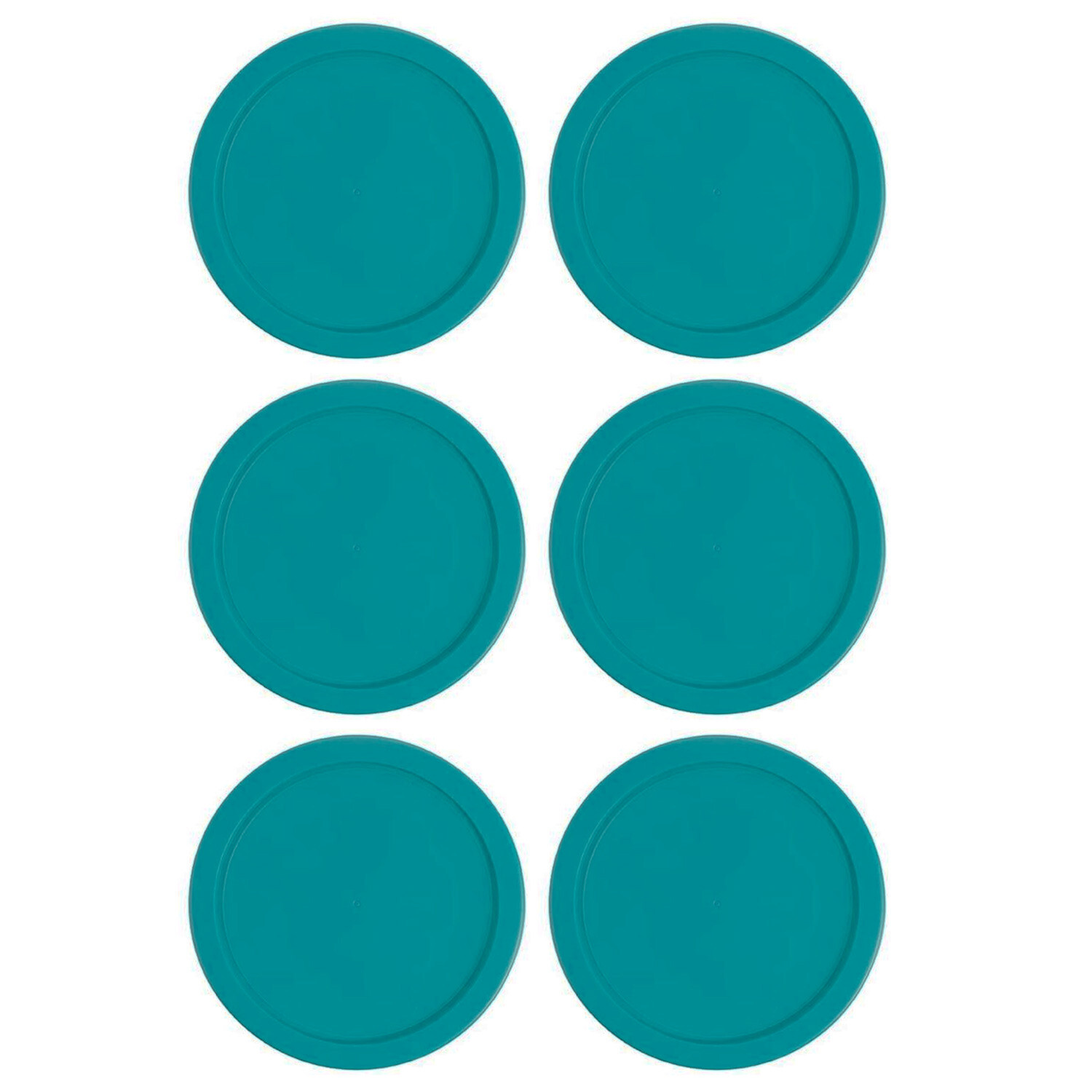 6 Replacement Lids Covers for Pyrex 2-Cup Containers, 5-Inch 7200-PC TEAL