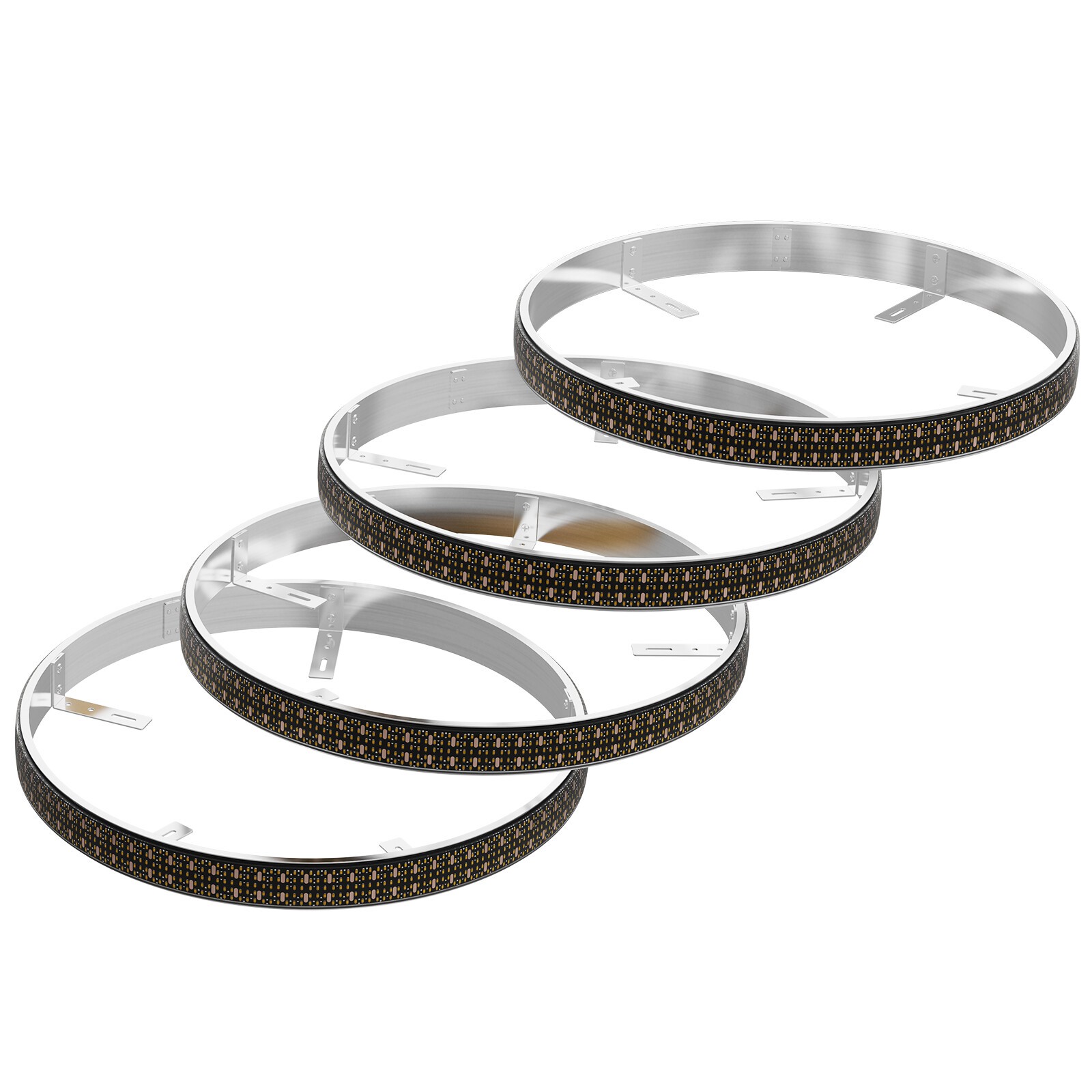 4Pcs 17" Inch 5-Row Pure White LED Wheel Lights Car Rim Lights Ultra-Bright