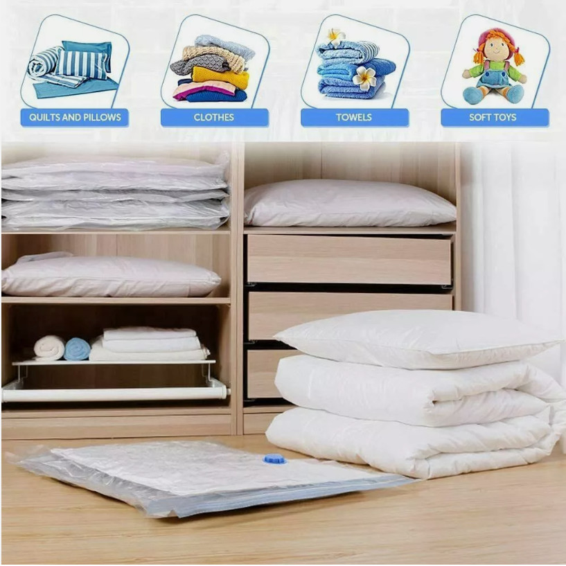 5 Jumbo Vacuum Storage Bags Travel Space Saver Organizer