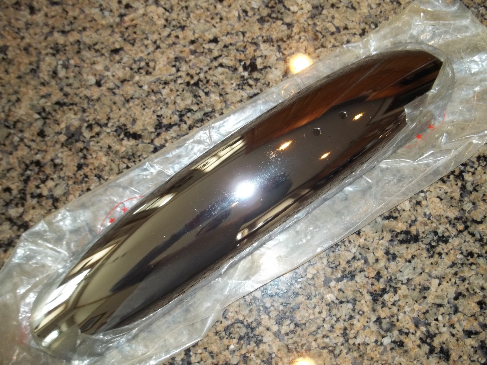 NOS 65/68 SCHWINN DELUXE STINGRAY FRONT CALIPER STYLE RAZOR-EDGE  FENDER CHROME