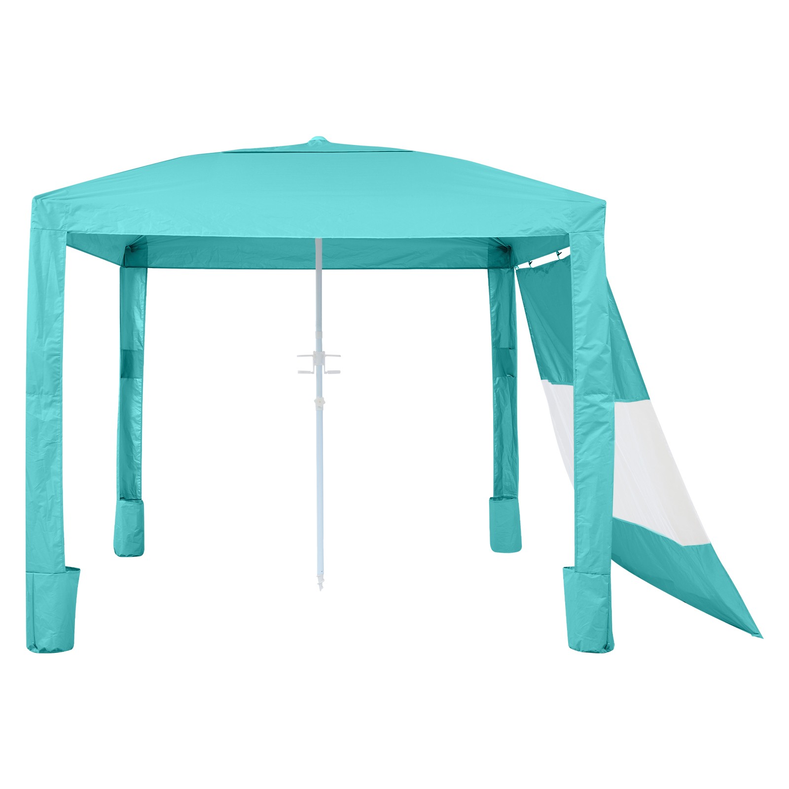 Uimoso Beach Cabana Canopy with Side Wall & Carry Bag, 8 x 8 ft, UPF 50+, Green