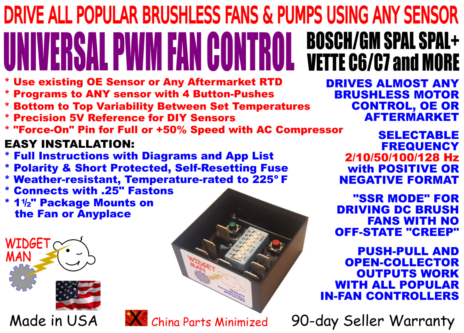 BRUSHLESS PWM VARIABLE FAN CONTROL, use existing sensor with SPAL and other BLDC