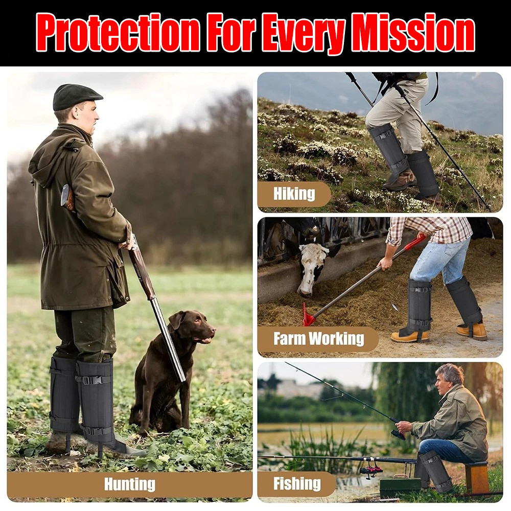 Snake Gaiters Anti-Bite Leg Guards Outdoor Protective Chaps for Hiking Camping