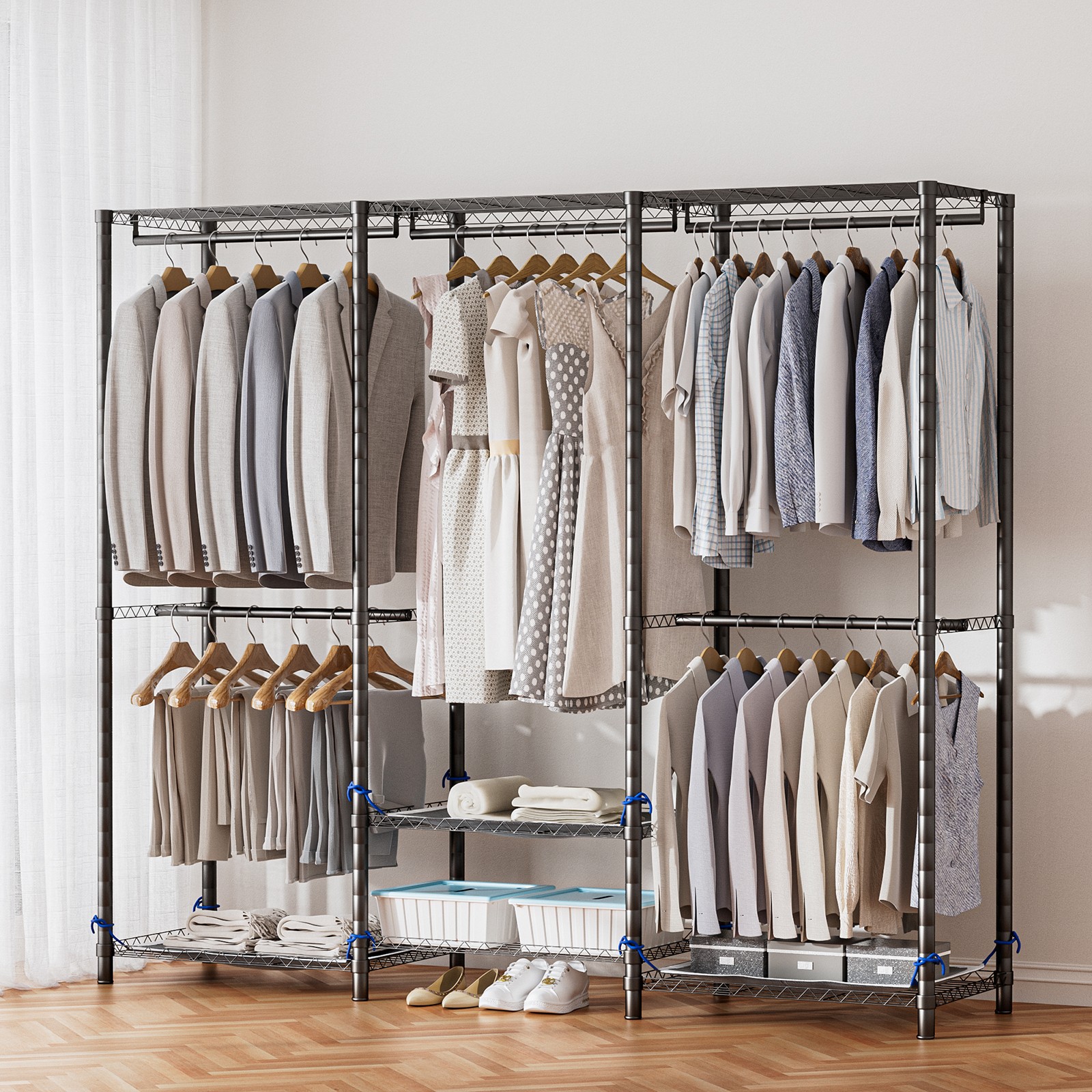 Garment Rack Hanging Rack Heavy Duty ClothesRack Adjustable Closet Organizer