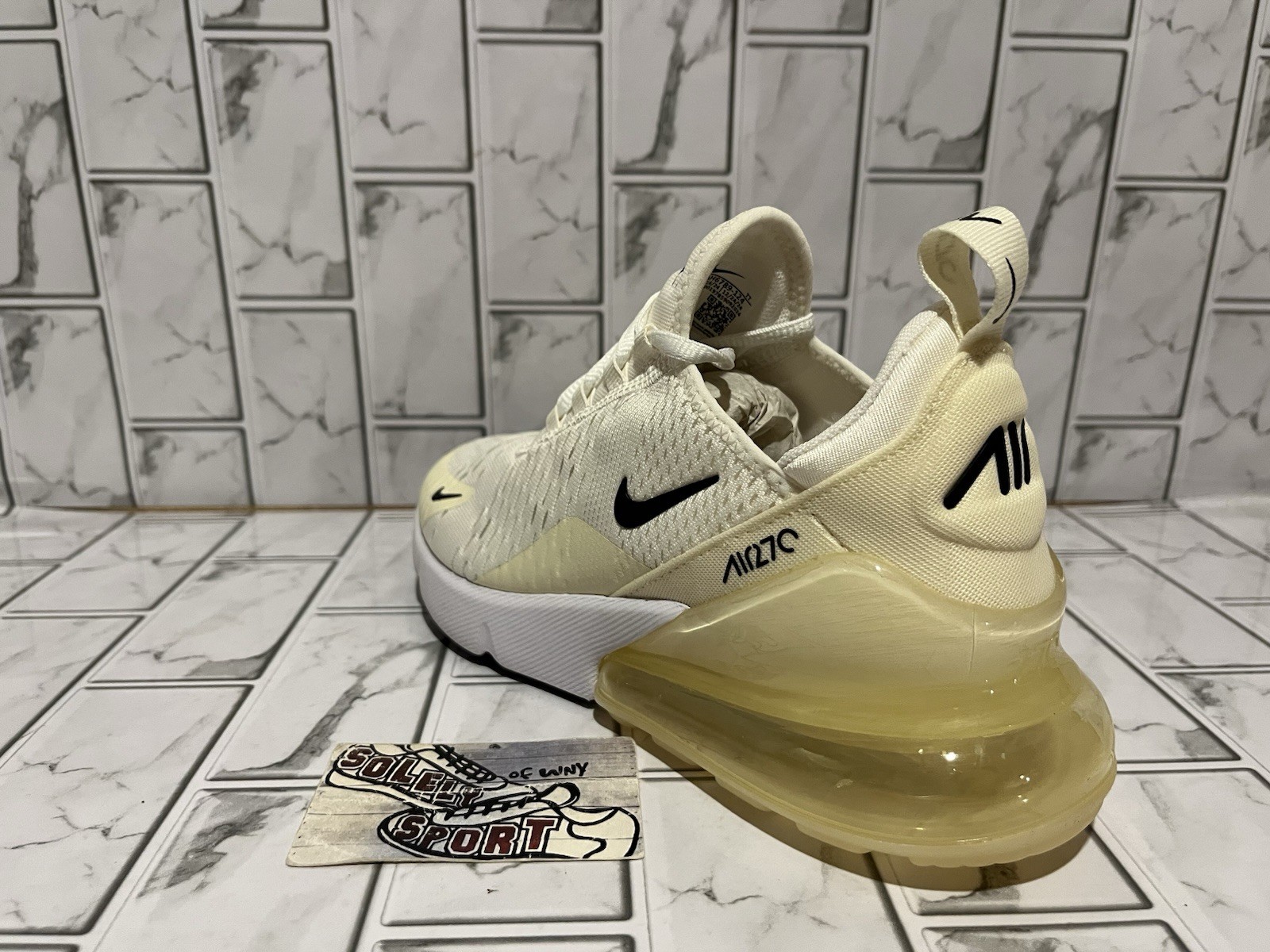 New Nike Air Max 270 Yellow White Running Gym Workout Training Shoes Womens