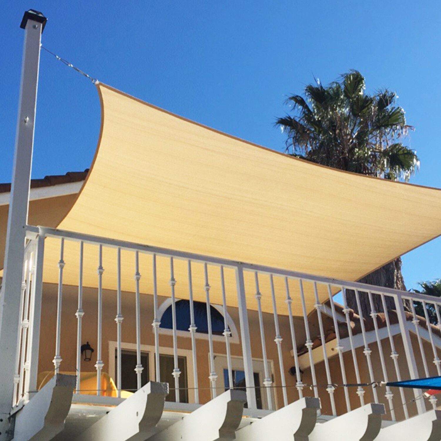 Wire Rope and 8 Pcs Clips Wire Cable Galvanized Metal Clamp for Sun Shade Sail